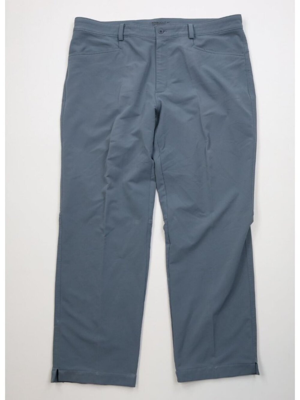 Nike Golf Tour Performance Mens 38x30 Tech Knit Wide Leg Chino Pants Steel Blue